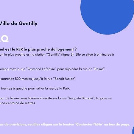 Appartement Cosy Au Calme, Proche De Paris Et Du Rer B جنتيلي المظهر الخارجي الصورة