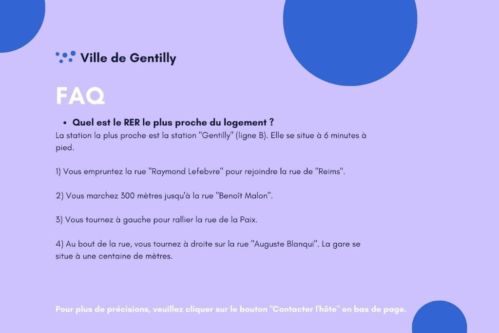 Appartement Cosy Au Calme, Proche De Paris Et Du Rer B جنتيلي المظهر الخارجي الصورة